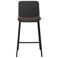 BARHOCKER Mikrofaser Anthrazit, Schwarz Stahl  - Anthrazit/Schwarz, Design, Textil/Metall (48/93/50cm) - Novel