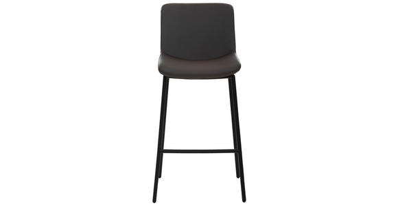 BARHOCKER Mikrofaser Anthrazit, Schwarz Stahl  - Anthrazit/Schwarz, Design, Textil/Metall (48/93/50cm) - Novel