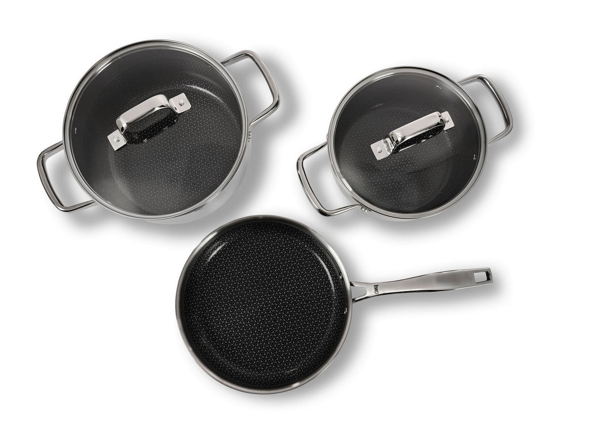 Set De Oale 3 piese  - străveziu/culoare inox, Basics, sticlă/metal - Homeware Profession.
