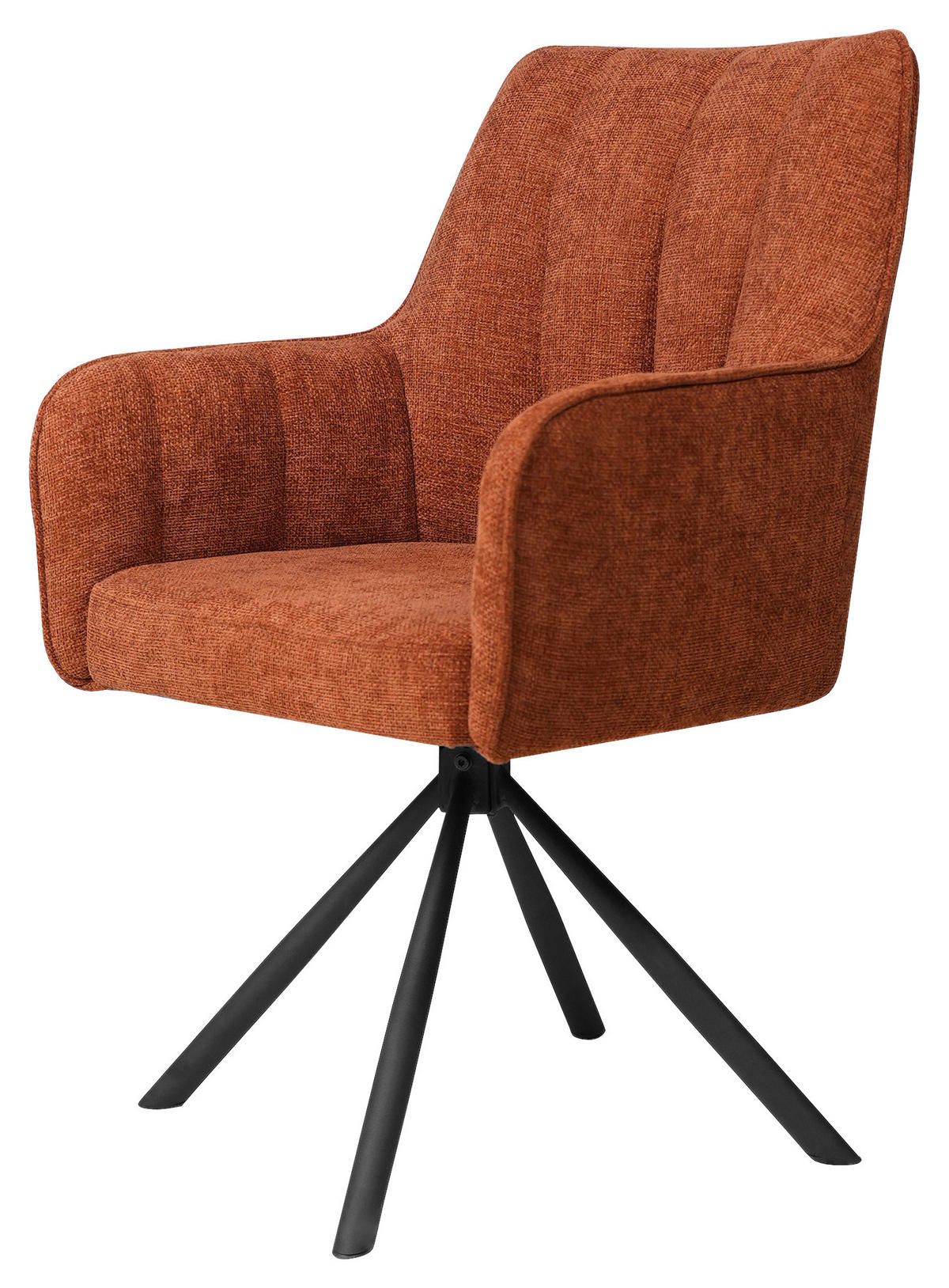 ARMLEHNSTUHL  in Eisen Webstoff  - Schwarz/Orange, Design, Textil/Metall (58/91/65cm) - Carryhome