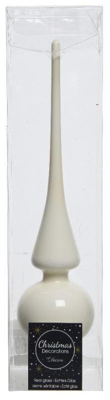 CHRISTBAUMSPITZE  - Weiß, KONVENTIONELL, Glas (6/6/26cm)