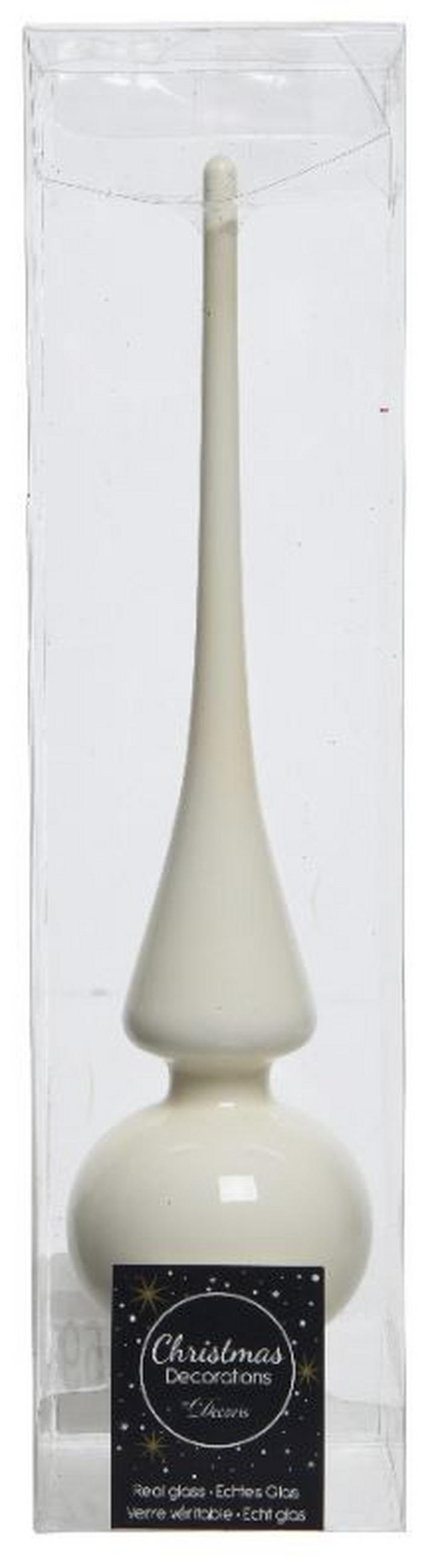 CHRISTBAUMSPITZE  - Weiß, KONVENTIONELL, Glas (6/6/26cm)