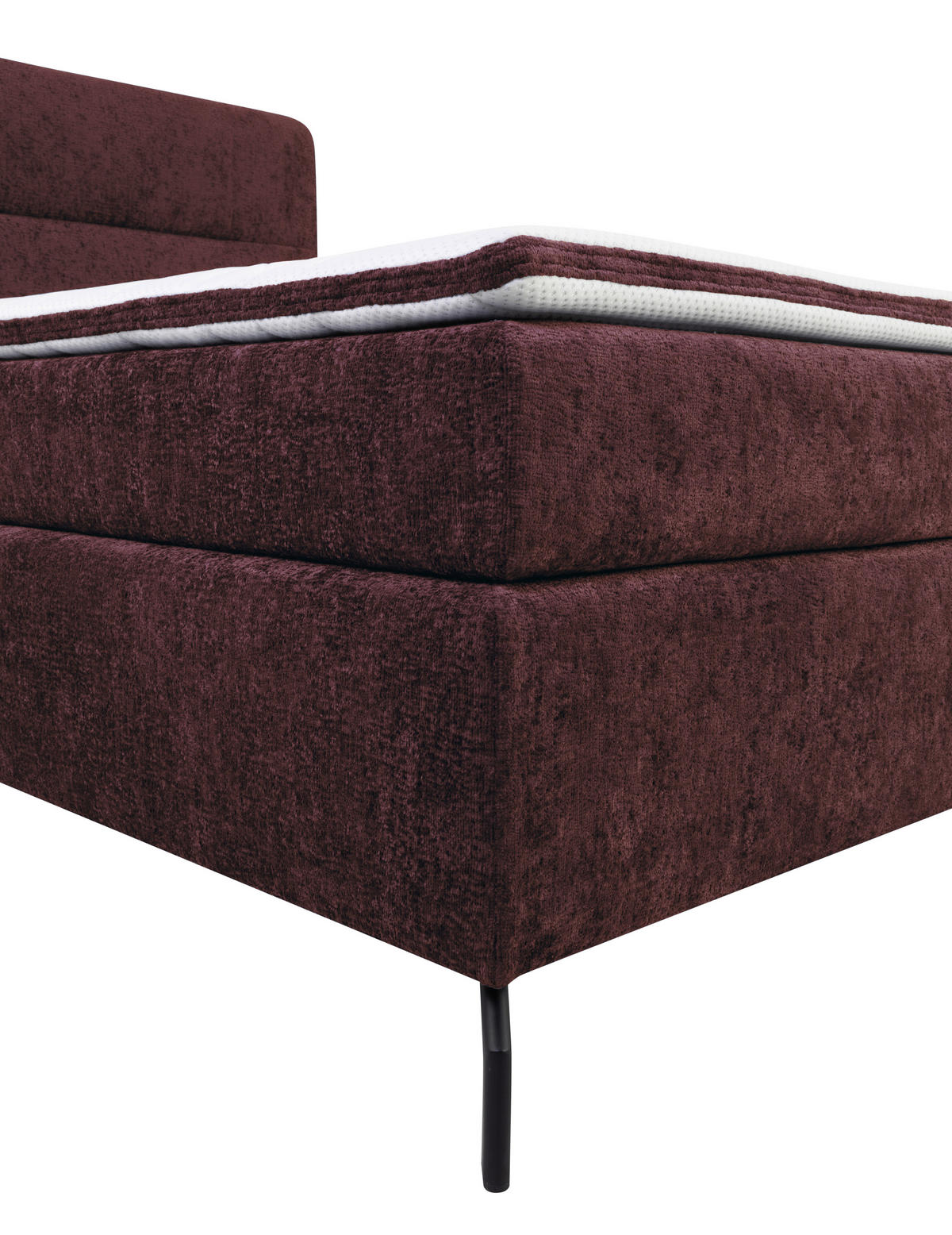 BOXSPRINGBETT 140/200 cm  in Dunkelrot  - Schwarz/Dunkelrot, Design, Textil/Metall (140/200cm) - Esposa