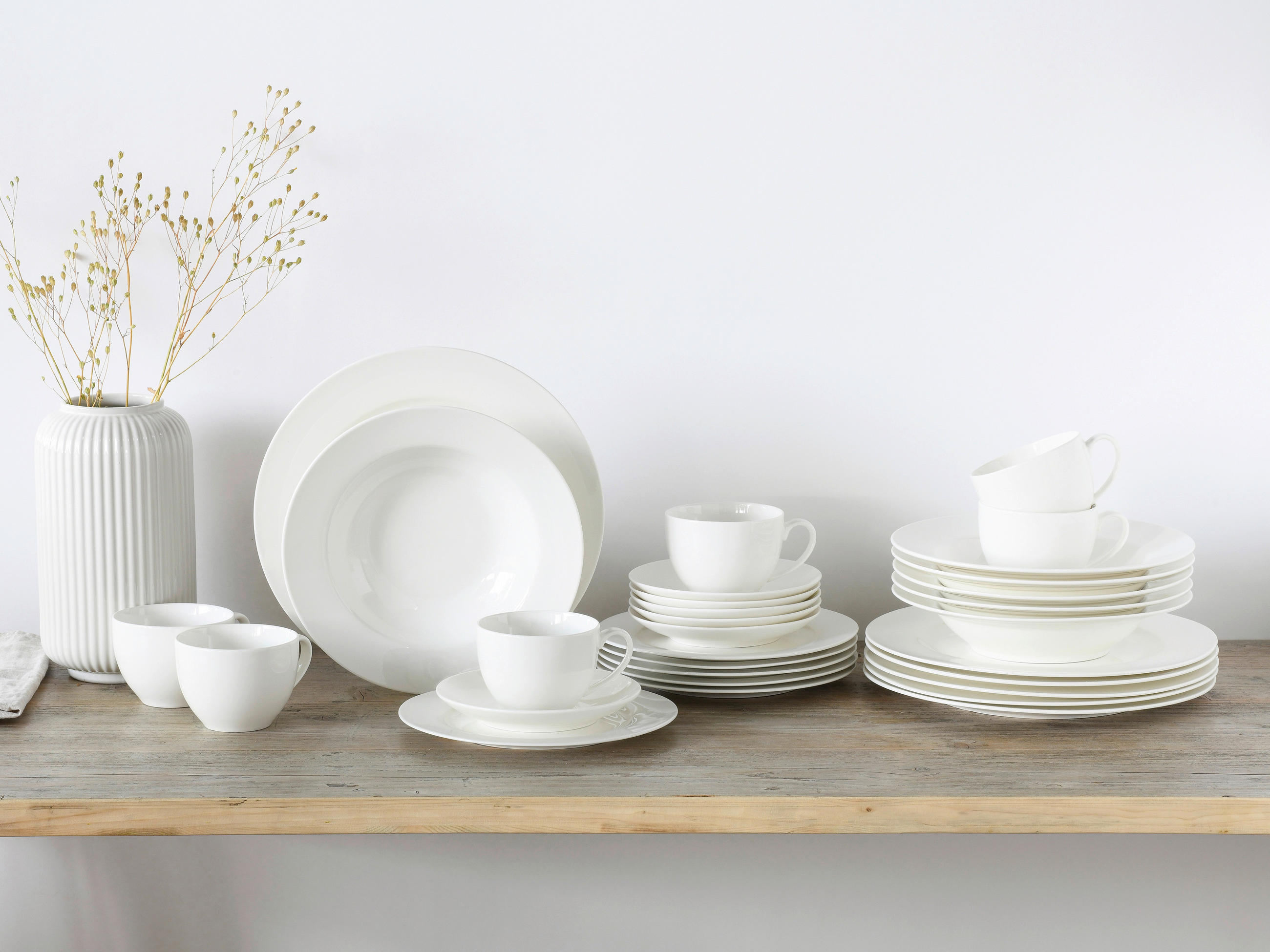 KOMBISERVICE 30-teilig Fleur Royal  - Creme, Basics, Keramik - Creatable