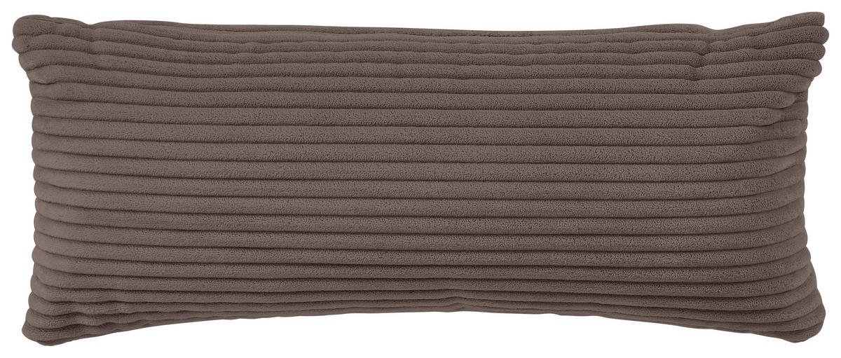 ECKSOFA in Cord Mokka  - Schwarz/Mokka, Design, Kunststoff/Textil (196/303cm) - Livetastic