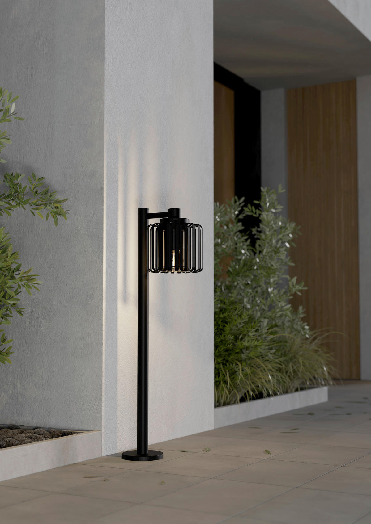 AUßENSTEHLEUCHTE 29/19/84,5 cm  - Klar/Schwarz, Design, Glas/Metall (29/19/84,5cm) - Eglo