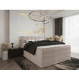 BOXSPRINGBETT 160/200 cm  in Beige  - Beige/Schwarz, KONVENTIONELL, Kunststoff/Textil (160/200cm) - Carryhome