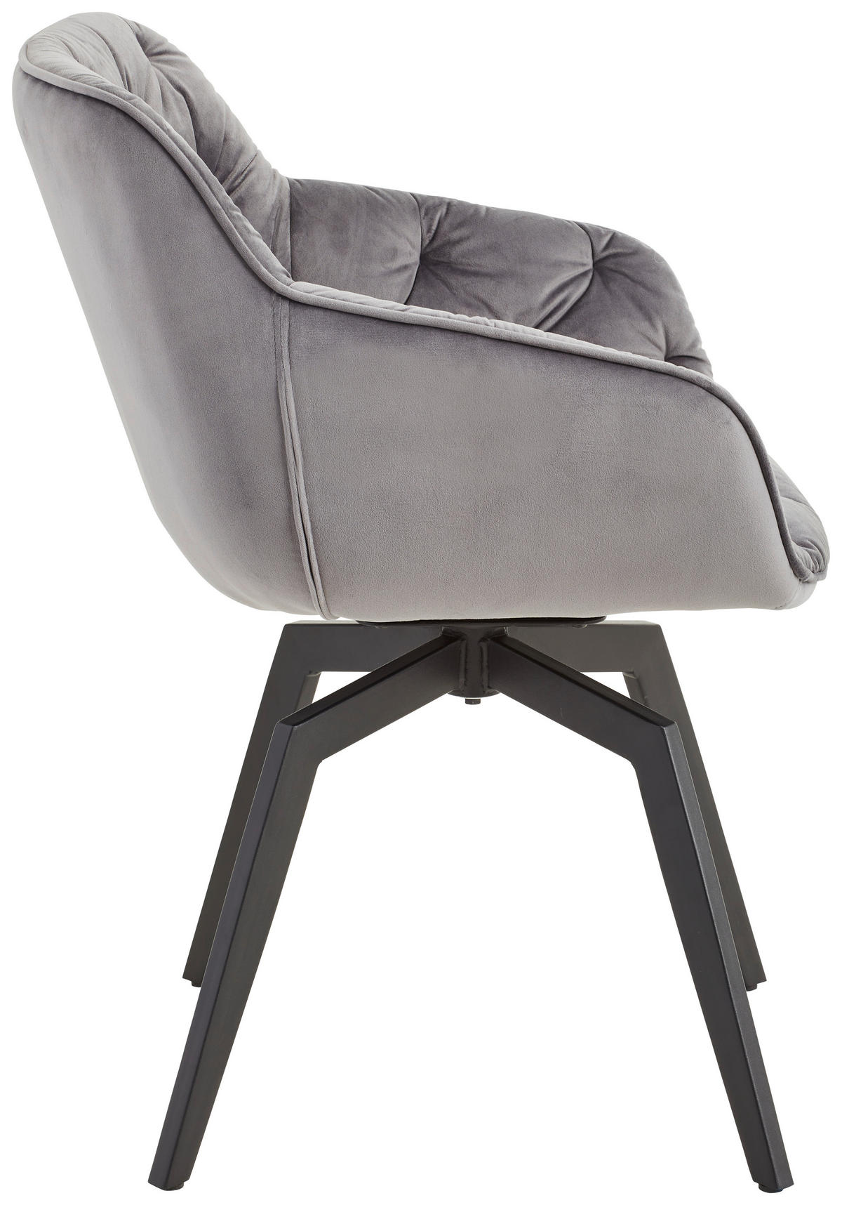 SCAUN CU BRAȚE in negru, gri închis  - gri închis/negru, Modern, lemn/metal (58/83/63cm) - Livetastic