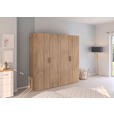 DREHTÜRENSCHRANK 201/197/60 cm 4-türig Sonoma Eiche  - Silberfarben/Sonoma Eiche, Design, Holzwerkstoff/Kunststoff (201/197/60cm) - Novel