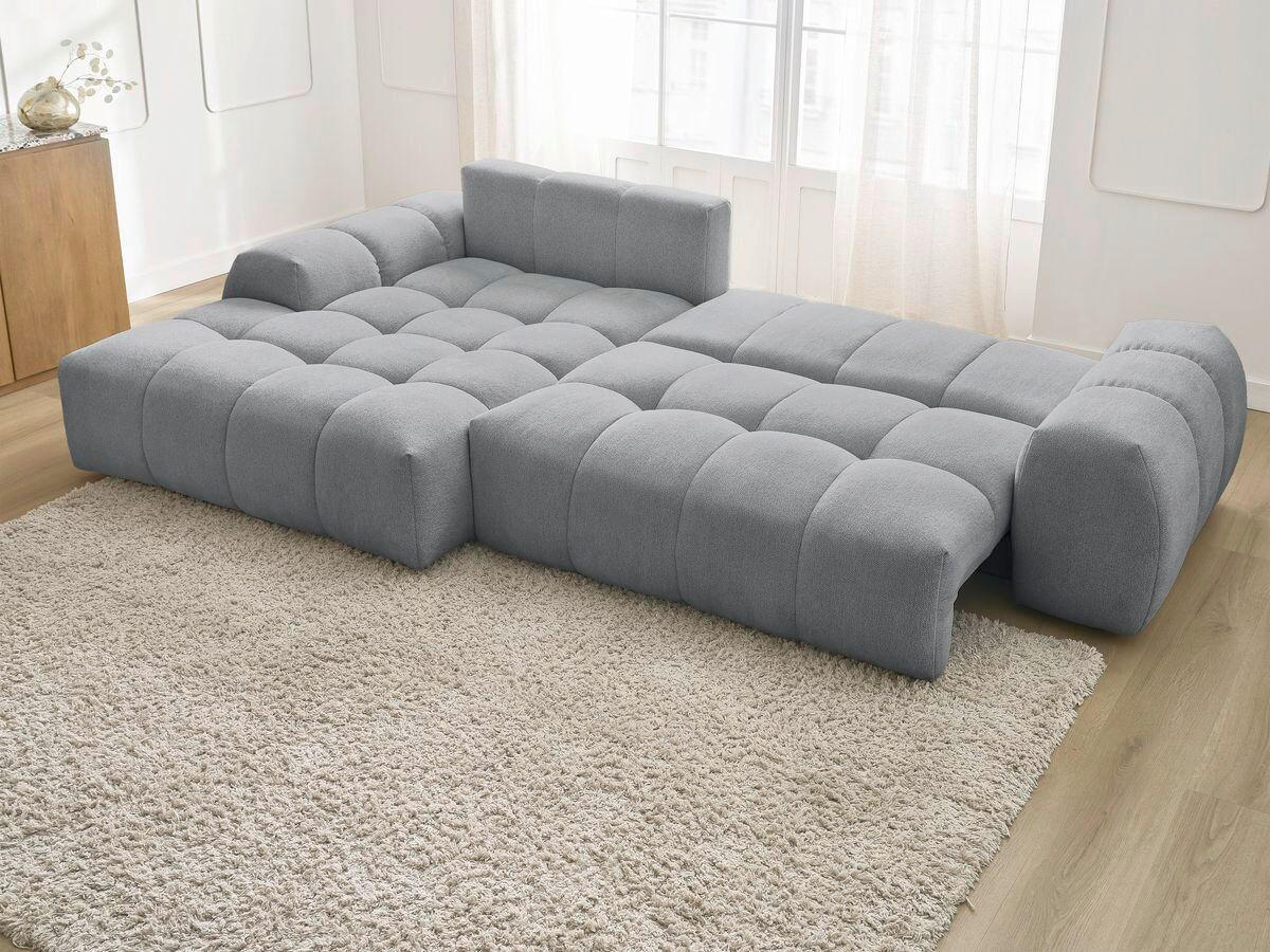 ECKSCHLAFSOFA EVEREST  mit Rücken echt, Armteil links, Armteil rechts Flachgewebe Dunkelgrau  - Dunkelgrau/Schwarz, MODERN, Kunststoff/Textil (180/318cm) - Livetastic