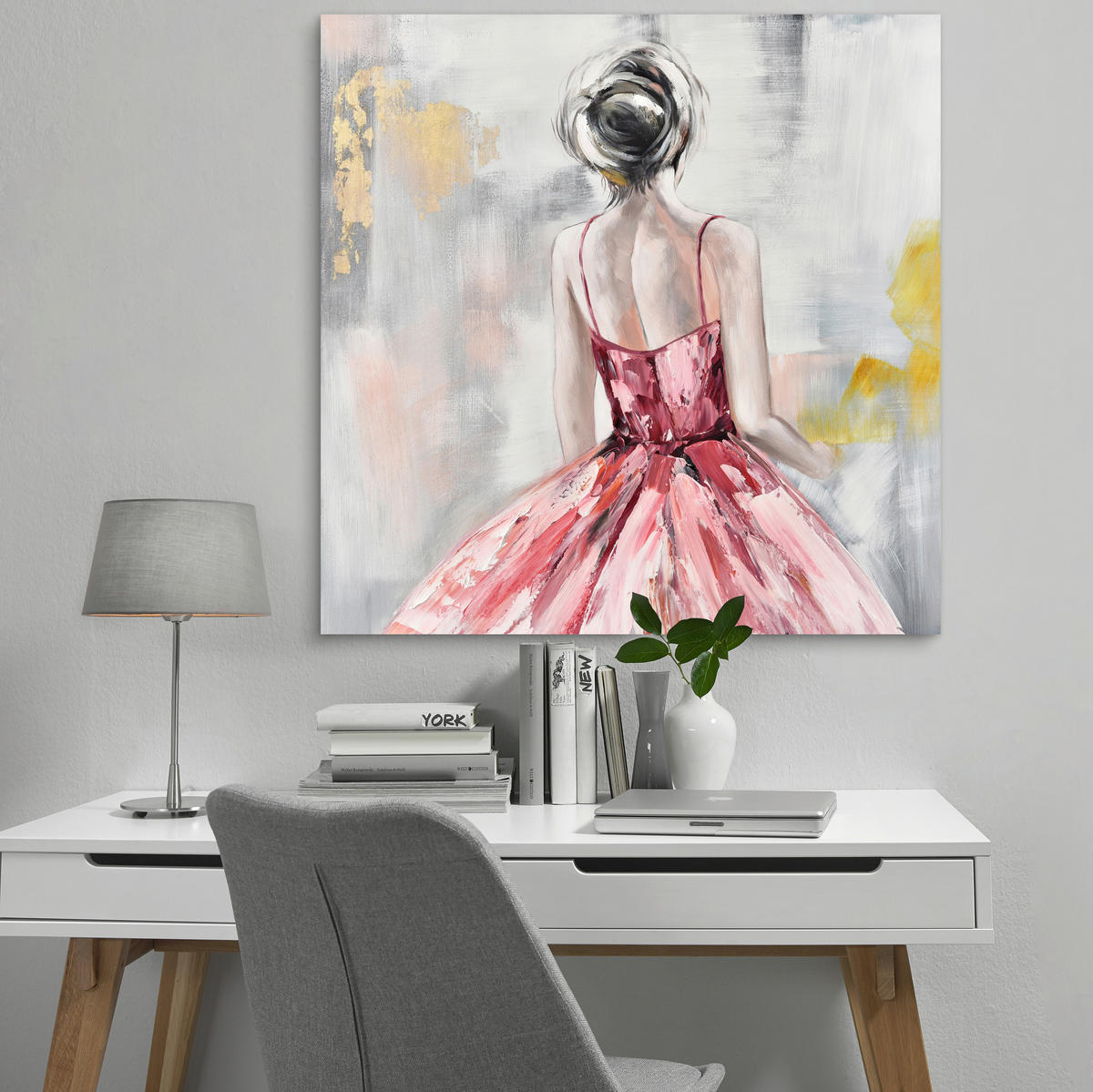 OLJNA SLIKA  100/100 cm   - večbarvno, Design, tekstil/les (100/100cm) - Monee
