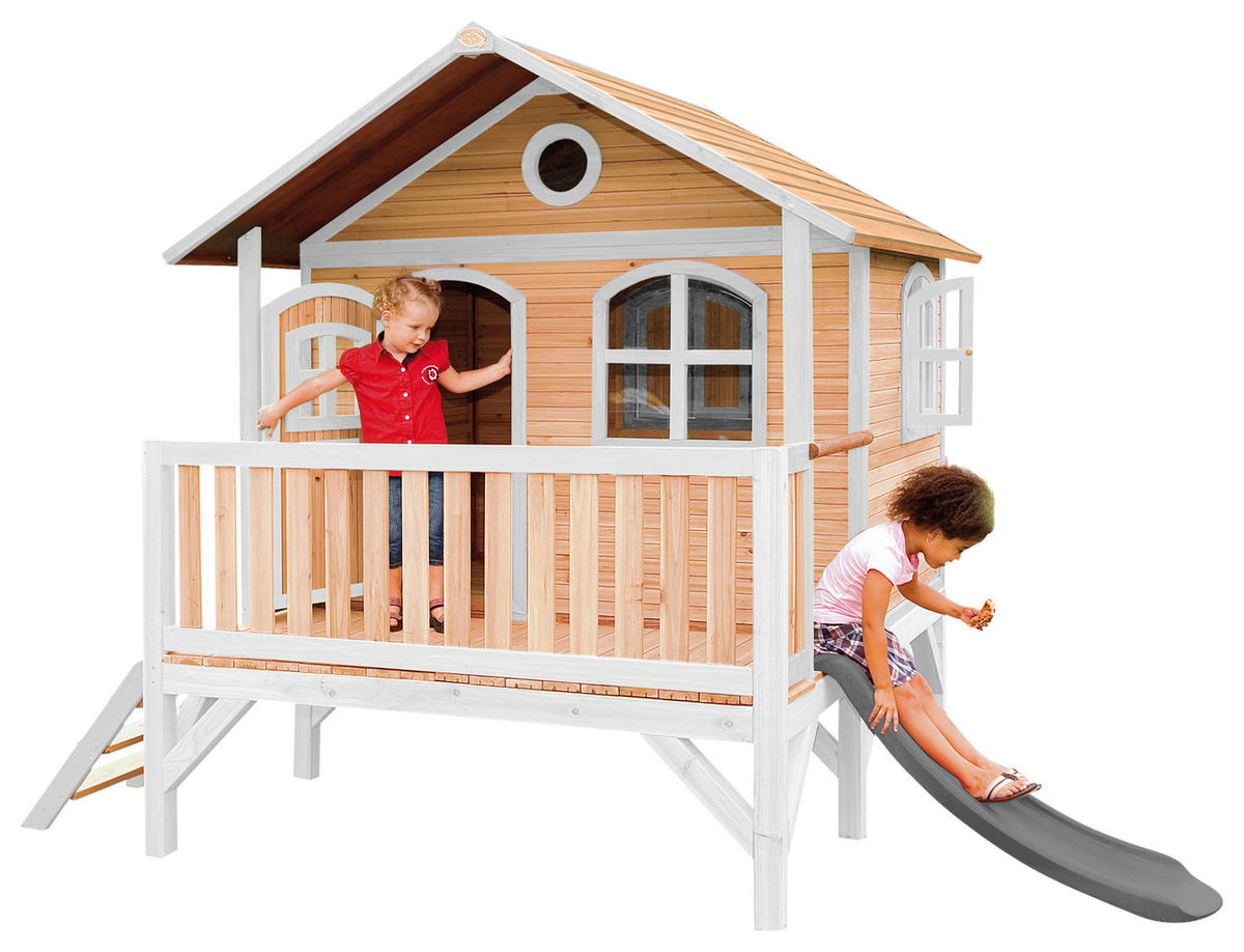 SPIELHAUS 349/233/212 cm  - Weiss/Rot, Konventionell, Holz/Kunststoff (349/233/212cm)