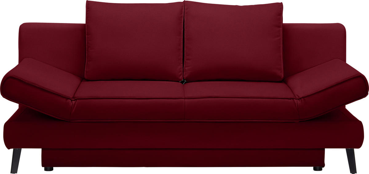 SCHLAFSOFA in Dunkelrot  - Schwarz/Dunkelrot, Design, Textil/Metall (200/85/90cm) - Xora