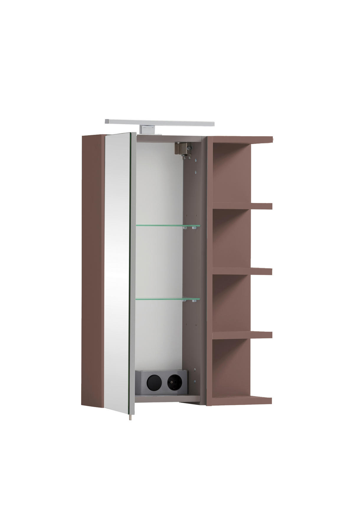 SPIEGELSCHRANK 49,7/74,8/16 cm  - Klar/Lila, KONVENTIONELL, Glas/Holzwerkstoff (49,7/74,8/16cm) - Stylife