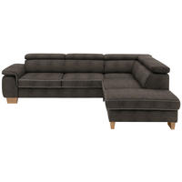 ECKSOFA Mikrofaser Fango  - Fango/Eichefarben, Natur, Holz/Textil (273/226cm) - Beldomo System