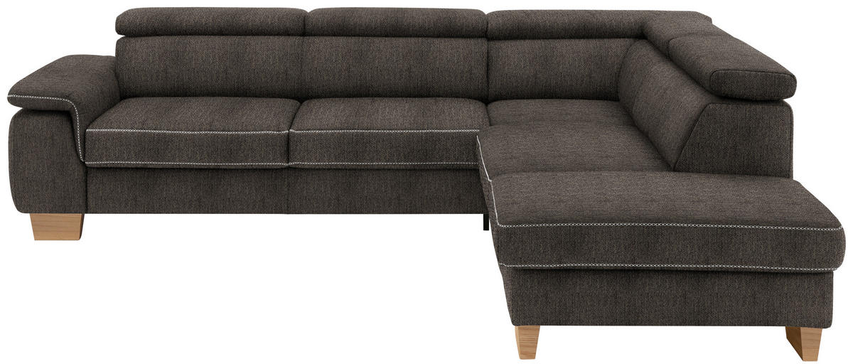 ECKSOFA Mikrofaser Fango  - Fango/Eichefarben, Natur, Holz/Textil (273/226cm) - Beldomo System