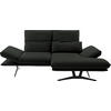 ECKSOFA in Echtleder Dunkelgrün  - Dunkelgrün/Schwarz, Design, Leder/Metall (210/130cm) - Dieter Knoll