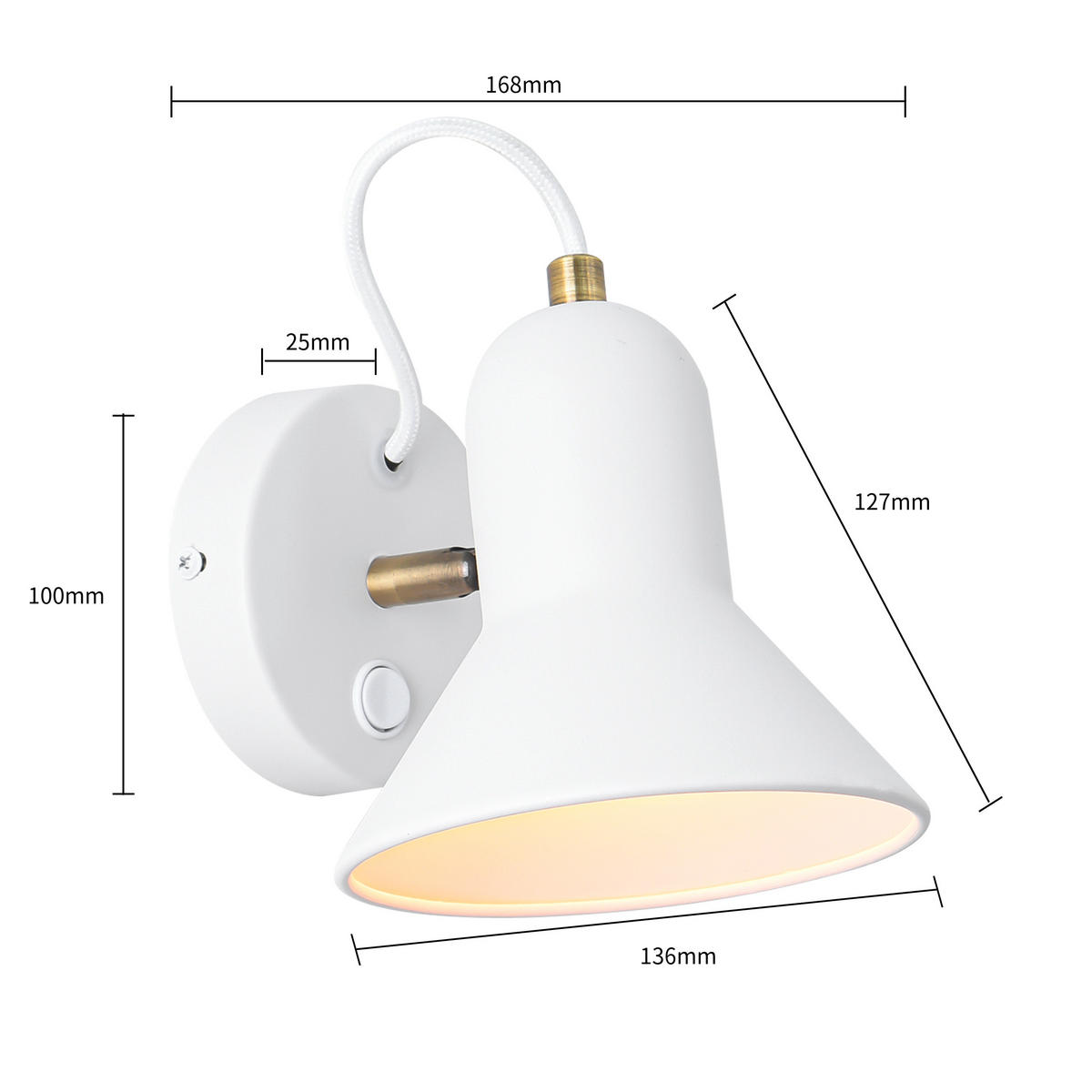 VÄGGLAMPA Astama   - vit, Basics, metall (16.6/13.6/16.8cm)