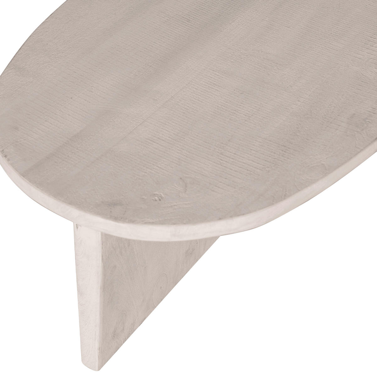 COUCHTISCH Seam Mangoholz massiv 110/60/40 cm oval Weiß, Naturfarben  - Weiß/Naturfarben, Design, Holz (110/60/40cm) - Livetastic