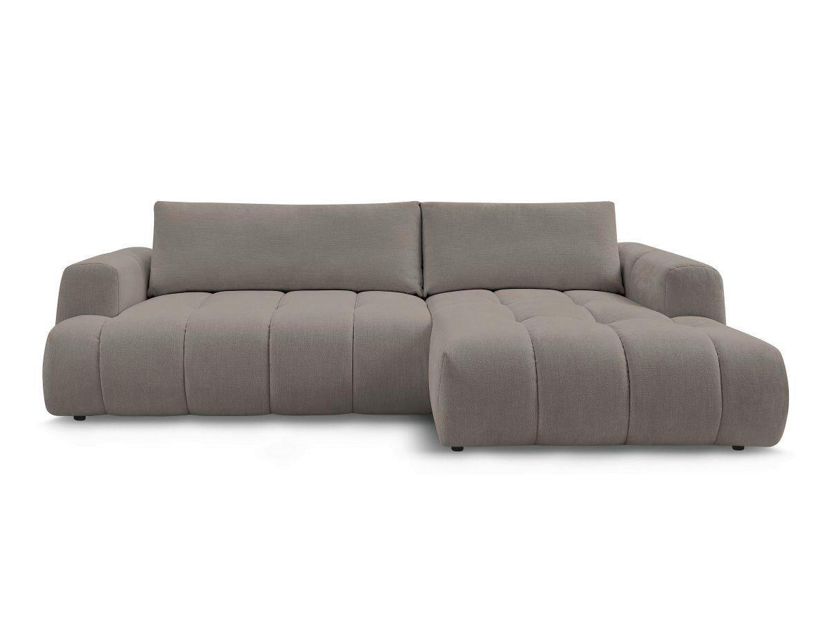 ECKSCHLAFSOFA FUJI Leinenoptik Taupe  inkl.  - Taupe/Schwarz, MODERN, Kunststoff/Textil (292/160cm)