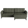 ECKSOFA in Flachgewebe, Leinenoptik Grün  - Schwarz/Grün, Design, Textil/Metall (242/170cm) - Xora