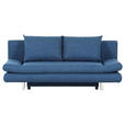 SCHLAFSOFA Flachgewebe Blau Rückenkissen, Rücken echt  - Chromfarben/Blau, Design, Kunststoff/Textil (194/73/91cm) - Xora