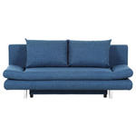 SCHLAFSOFA  mit Stoffauswahl, Rücken echt Flachgewebe Blau  - Chromfarben/Blau, Design, Kunststoff/Textil (194/73/91cm) - Xora