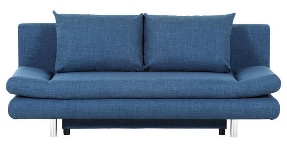 SCHLAFSOFA Flachgewebe Blau Rückenkissen, Rücken echt  - Chromfarben/Blau, Design, Kunststoff/Textil (194/73/91cm) - Xora