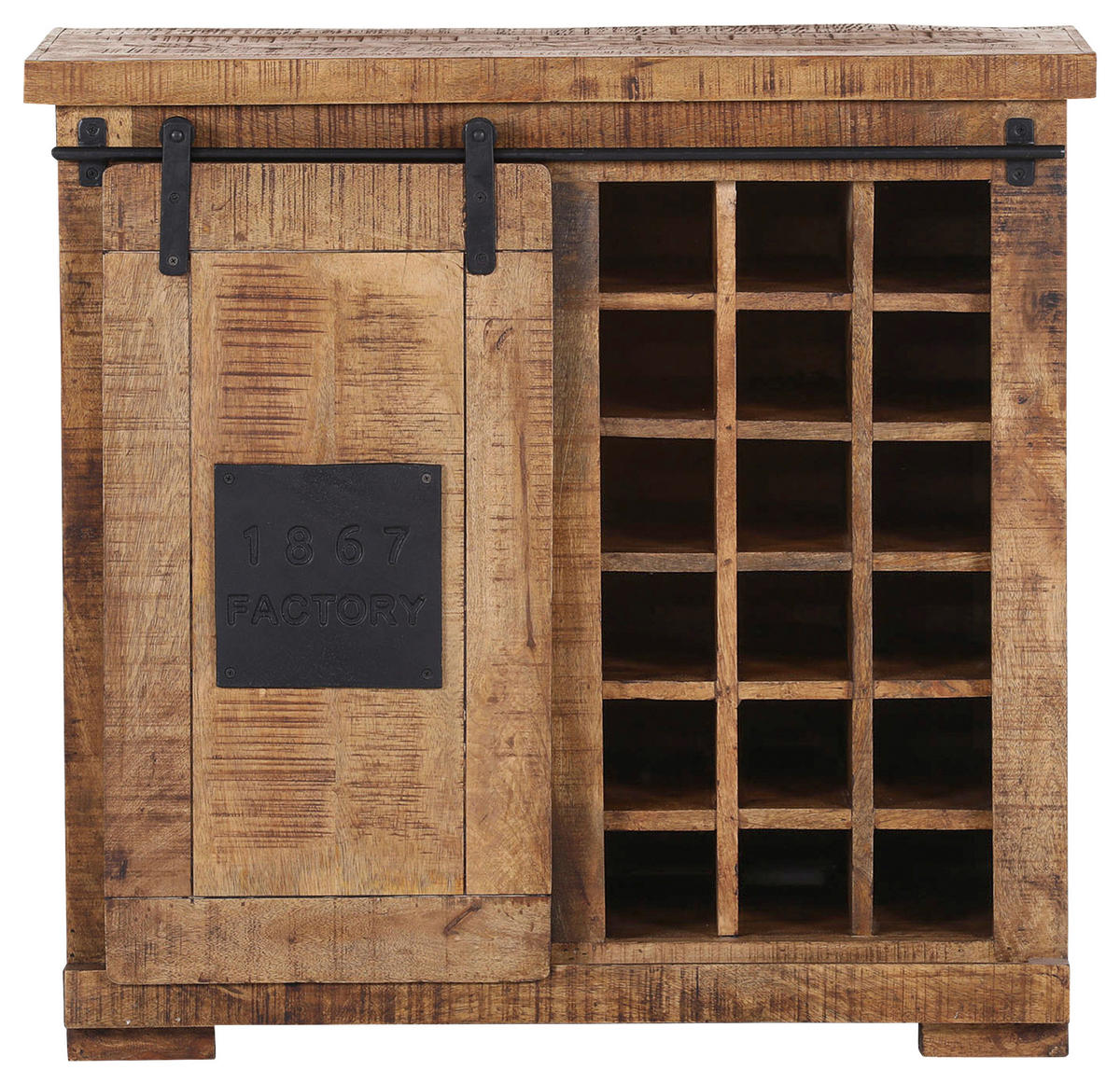 KOMMODE  in 90/85/45 cm  - Schwarz/Naturfarben, LIFESTYLE, Holz/Metall (90/85/45cm) - Landscape