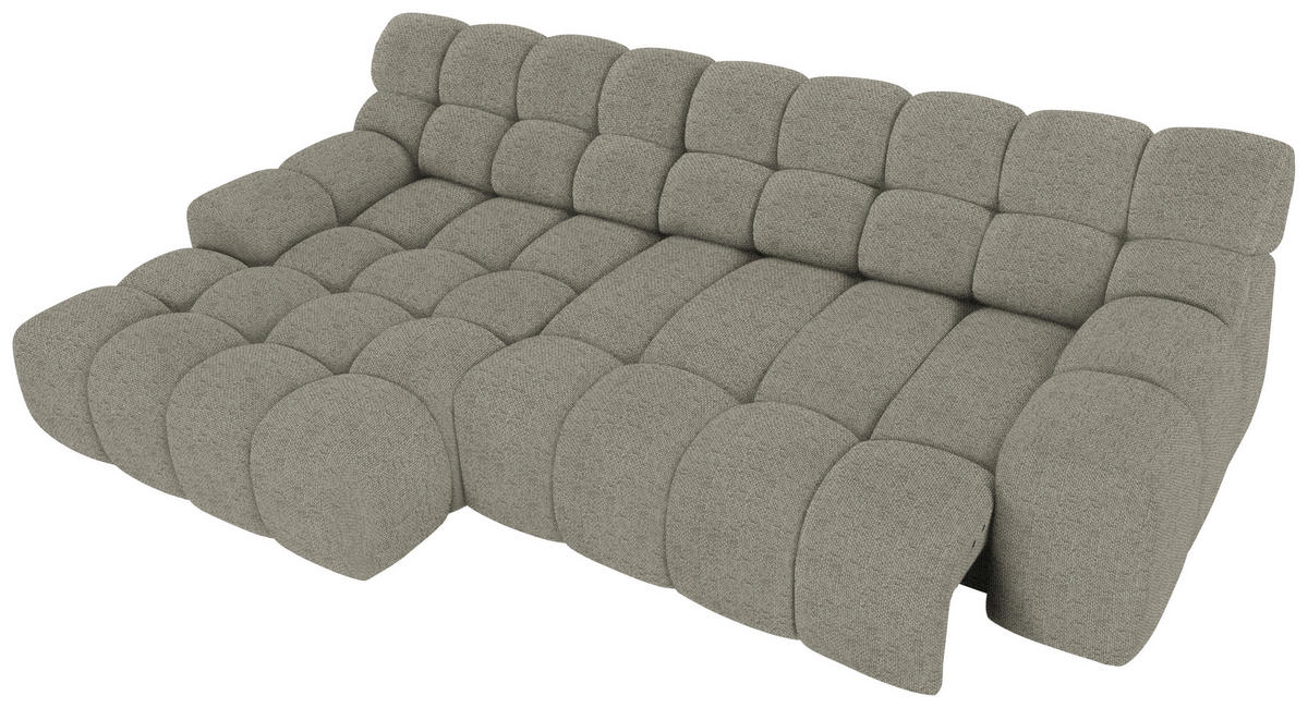 ECKSOFA in Webstoff Graubraun  180/297 cm  - Graubraun/Schwarz, MODERN, Kunststoff/Textil (180/297cm) - Welnova