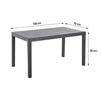 GARTENTISCH 138/72/78 cm Kunststoff Anthrazit rechteckig  - Anthrazit, Modern, Kunststoff (138/72/78cm) - Ambia Garden