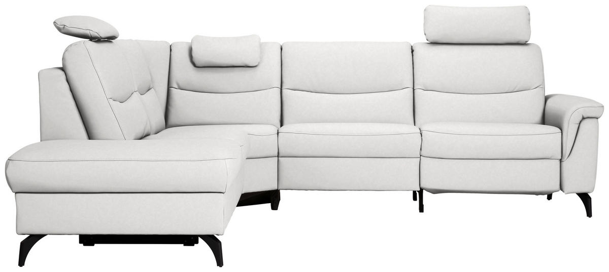 ECKSOFA in Echtleder Weiss  - Weiss/Anthrazit, Design, Leder/Metall (249/280cm) - Himolla Komfortklass