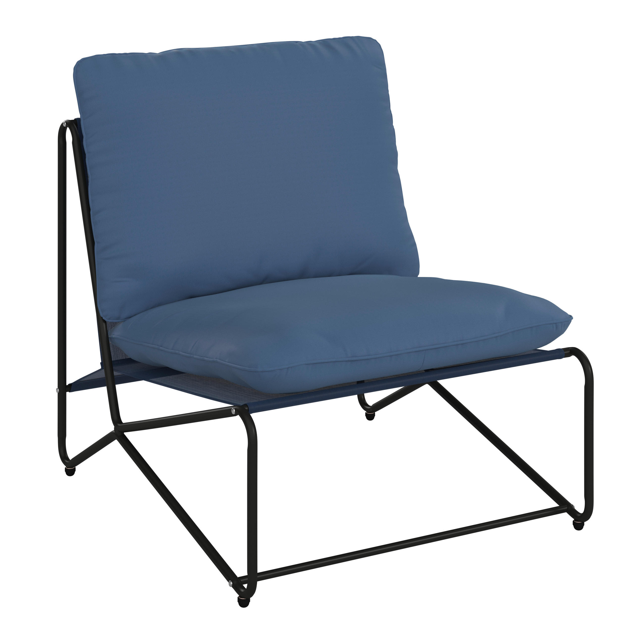 LOUNGESESSEL  - Blau/Anthrazit, Modern, Kunststoff/Textil (75/76/89cm) - Ambia Garden