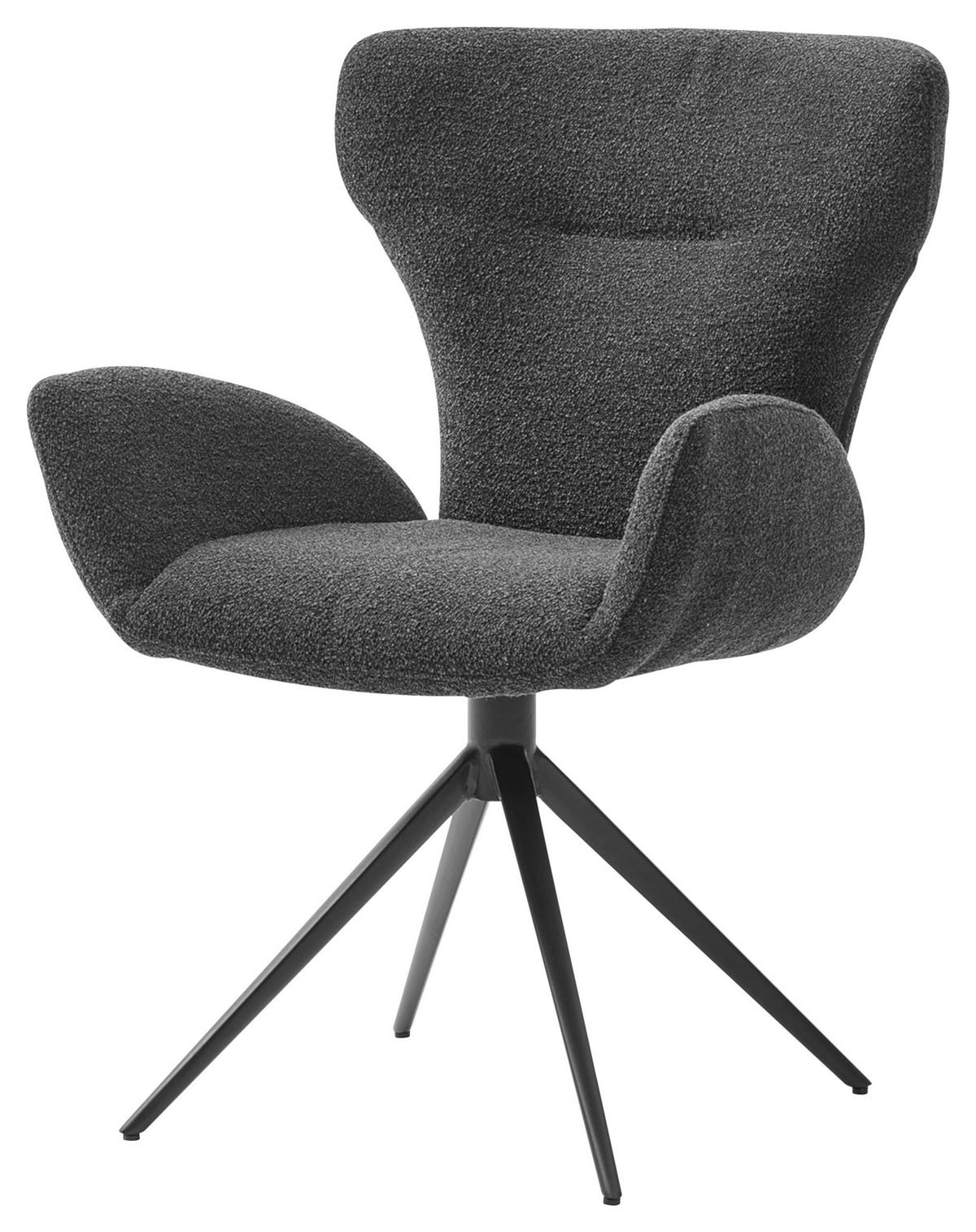 ARMLEHNSTUHL  in Bouclé  - Schwarz, Design, Textil/Metall (65/93/68cm) - Musterring