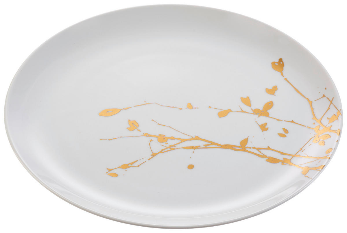 MĚLKÝ TALÍŘ porcelán keramika 27,5 cm - bílá/barvy zlata, Basics, keramika (27,5cm) - Seltmann Weiden