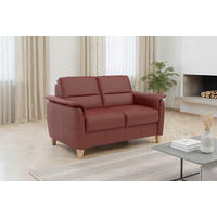2-SITZER-SOFA PALMERA E Rotbraun Echtleder  - Rotbraun/Eichefarben, Basics, Leder/Holz (149/89/89cm) - Sit & More