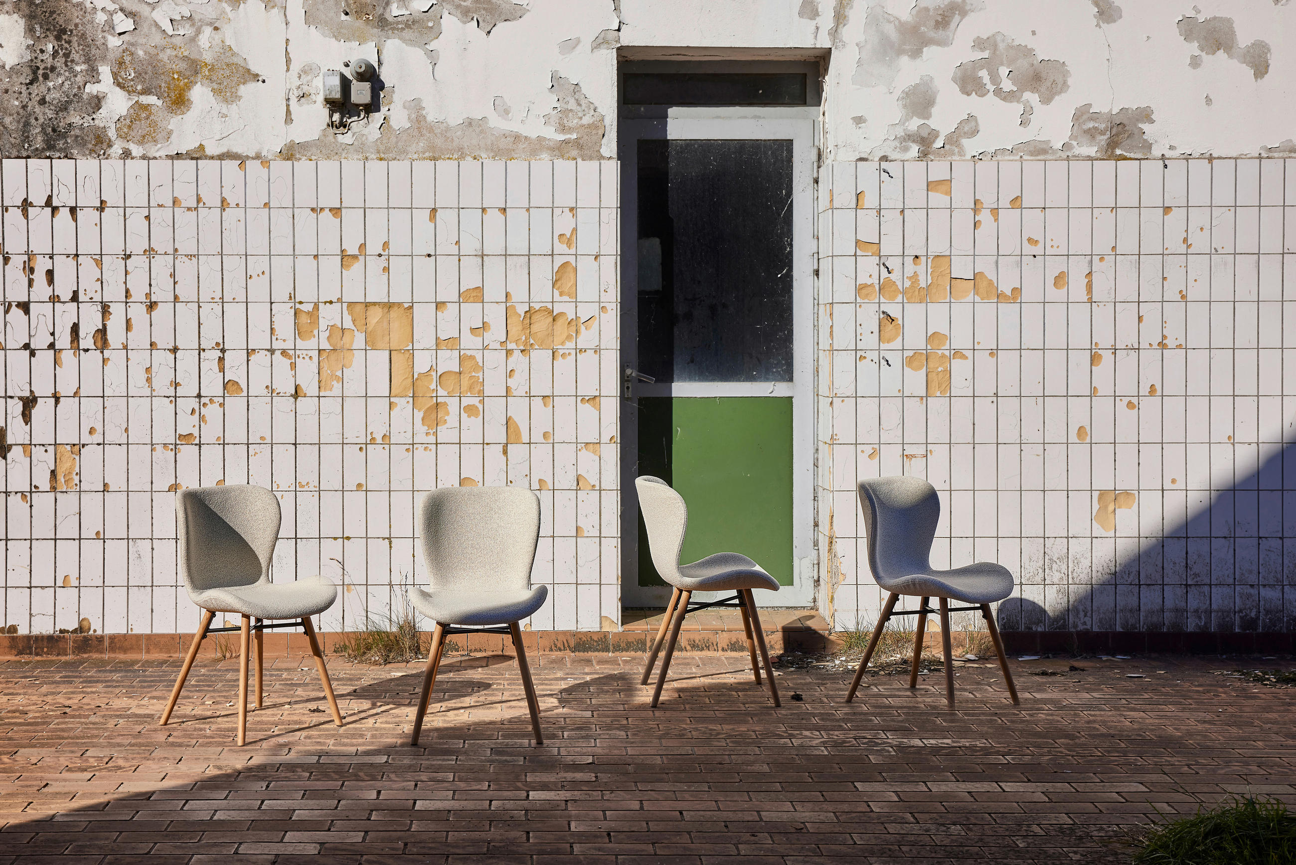 STUHL Webstoff Creme  - Eichefarben/Creme, Design, Holz/Textil (47/82,5/53cm) - MID.YOU