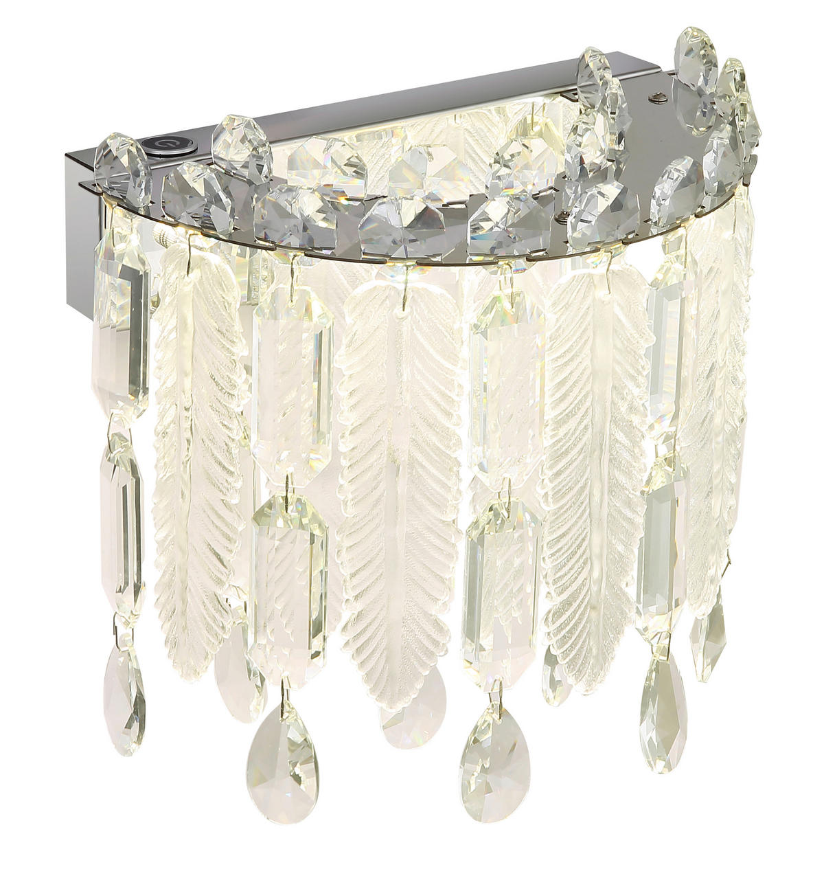 LED VÄGGLAMPA 28/17/24,5 cm   - klar/kromfärg, Klassisk, metall/glas (28/17/24,5cm) - Globo