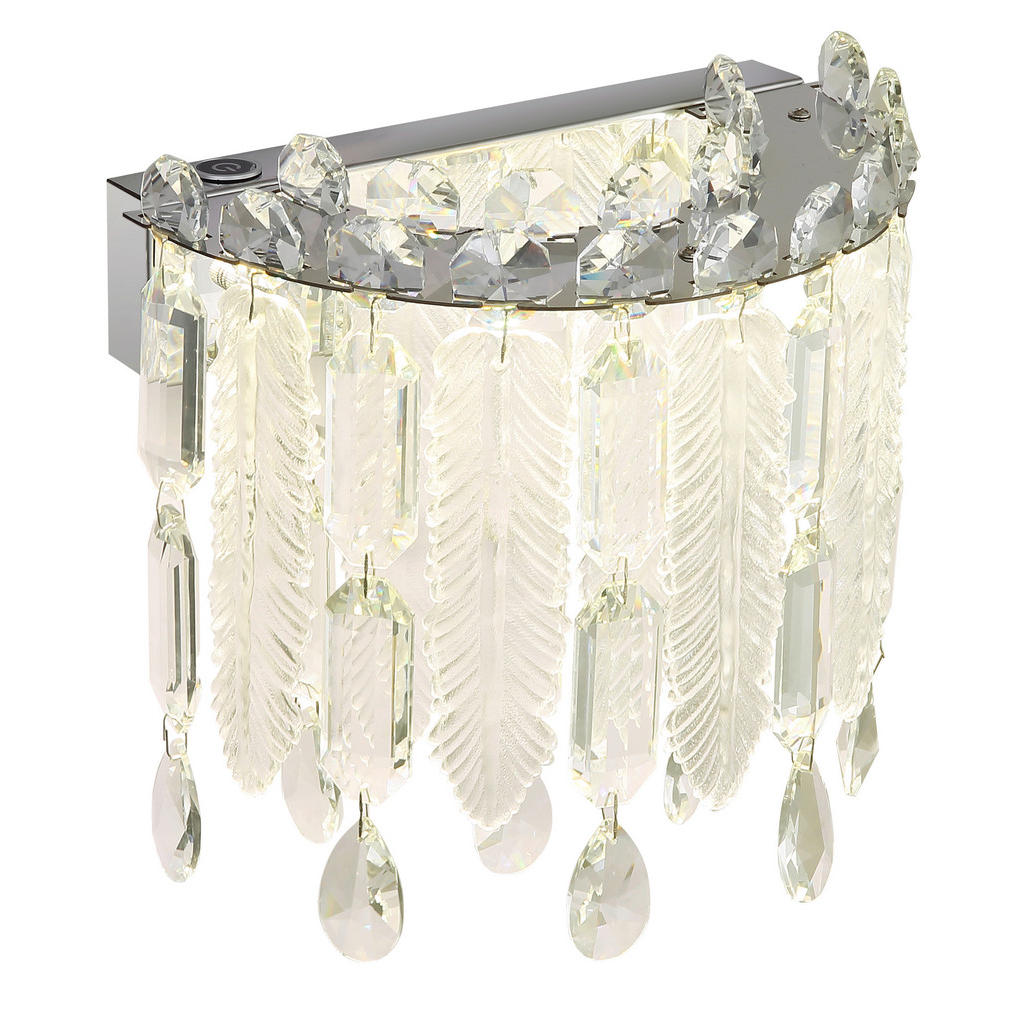 Thumbnail - Globo Led-Wandleuchte, Klar, Chrom, Metall, Glas, 17x24.5x28 cm, CE, Farben fixierbar, Touch (on/off), Farbtemperaturwec...