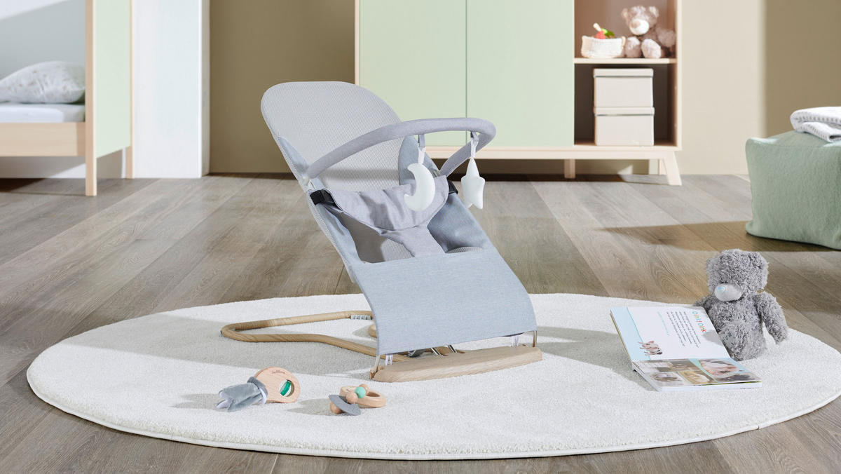 SCHAUKELWIPPE Woody Eichefarben   - Eichefarben/Hellgrau, Trend, Kunststoff/Textil (67/39/40cm) - Jimmylee