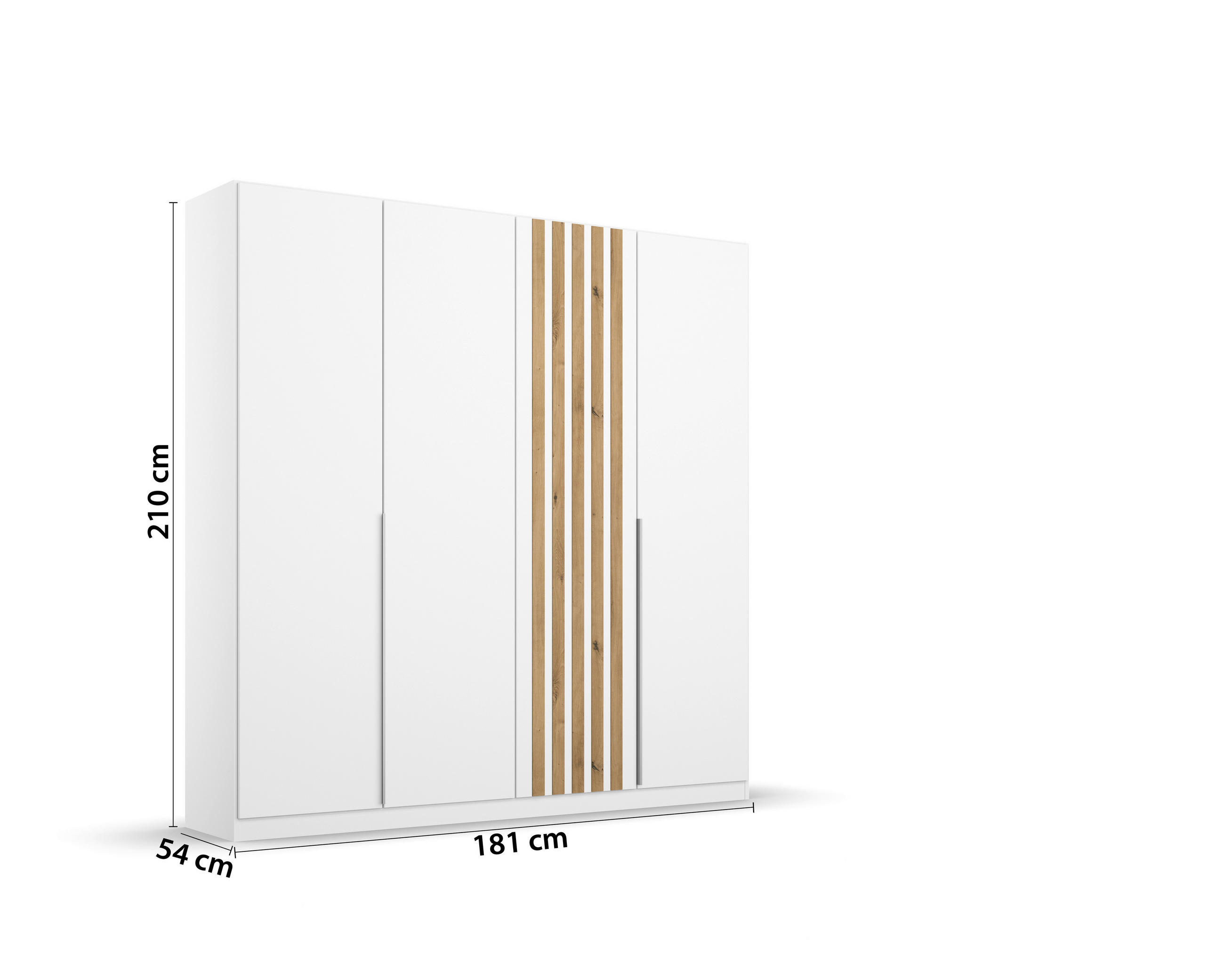 Thumbnail - Rauch Möbel Drehtürenschrank, Weiß, Eiche Artisan, Holzwerkstoff, 2 Fächer, 181x210x54 cm, Blauer Engel, Goldenes M, Mad...