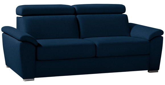 SCHLAFSOFA Webstoff Dunkelblau - Chromfarben/Dunkelblau, KONVENTIONELL, Textil/Metall (206/86-104/98cm) - Novel