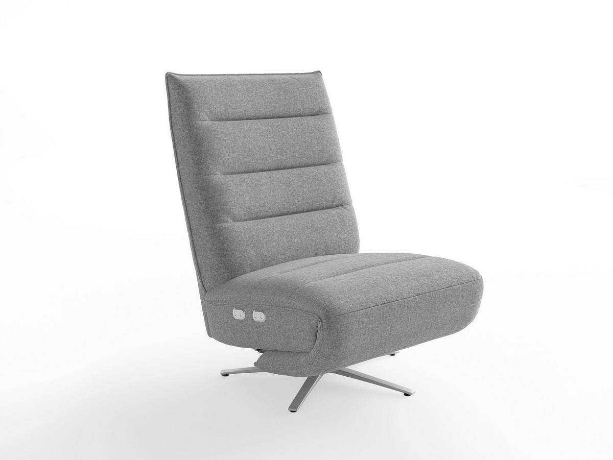 RELAXAČNÉ KRESLO, textil, sivá - sivá/strieborná, Basics, kov/textil (80/109/98cm) - Sit & More