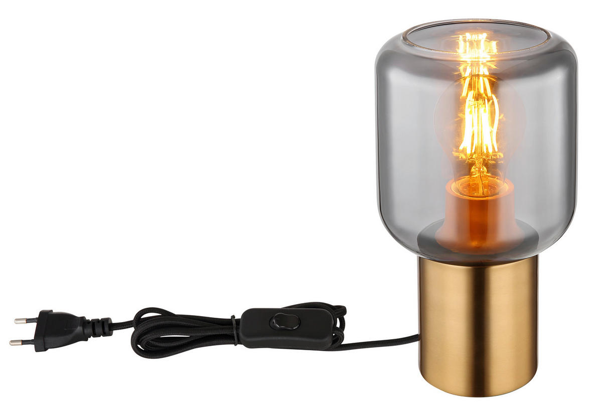 TISCHLEUCHTE - Messingfarben, Design, Glas/Metall (13/24cm) - Globo