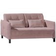 SCHLAFSOFA in Cord Altrosa  - Schwarz/Altrosa, Design, Textil/Metall (170/88/110cm) - Novel