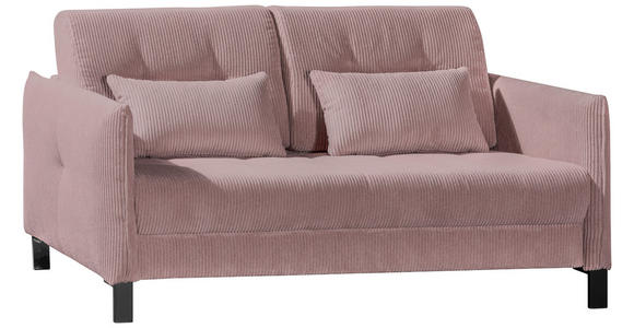 SCHLAFSOFA in Cord Altrosa  - Schwarz/Altrosa, MODERN, Textil/Metall (150/88/110cm) - Novel