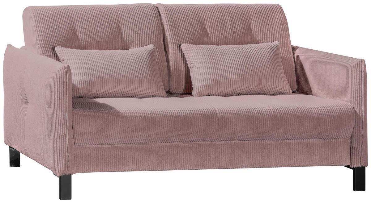 SCHLAFSOFA in Textil Altrosa  - Schwarz/Altrosa, Modern, Textil/Metall (150/88/110cm) - Novel