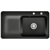 SPÜLE Juna 90 / 50140268  - Schwarz Hochglanz, Basics, Keramik (90/20/51cm) - Systemceram