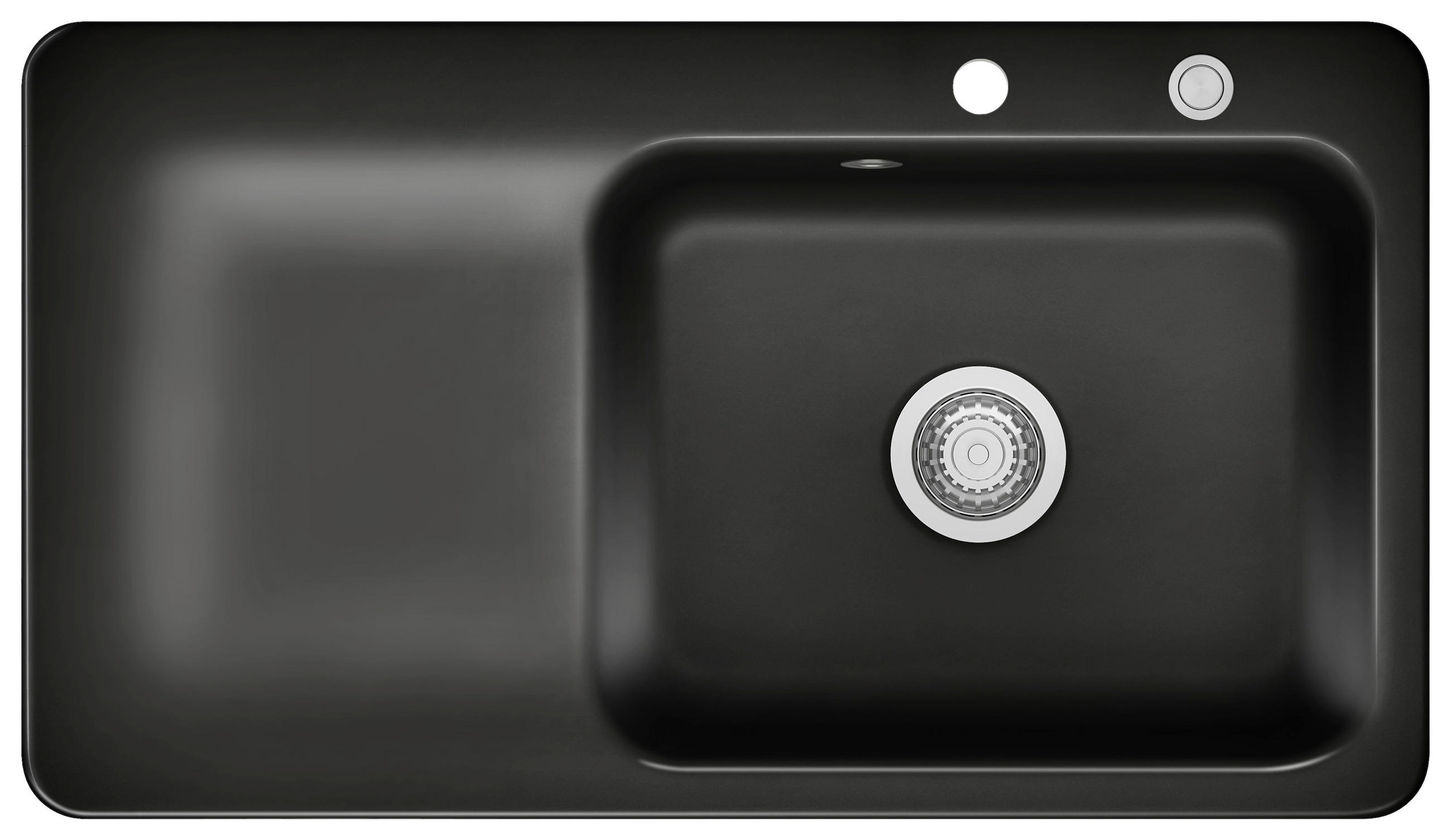 Systemceram Spüle Juna 90 Schwarz Hochglanz 90x20x51 cm