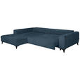 ECKSOFA  in Chenille Blau  222/279 cm  - Blau/Schwarz, KONVENTIONELL, Kunststoff/Textil (222/279cm) - Hom`in